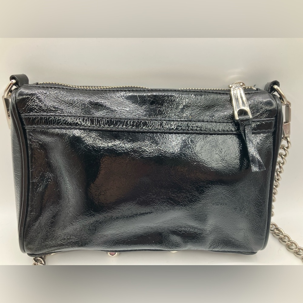 Rebecca Minkoff Black and Silver Crossbody Bag Patent - Picture 5 of 9